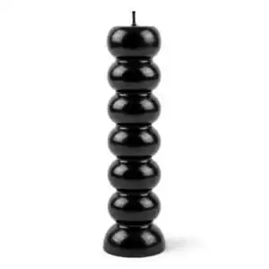 Black seven-knob banishing ritual candle with seven sections for burning one per day to progressively remove obstacles and clear blockages over a week