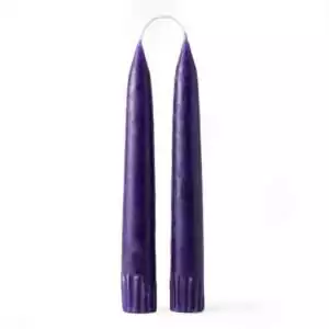 Pair of 7-inch deep purple taper candles for crown chakra activation psychic development spiritual authority and higher consciousness ritual work