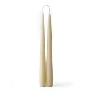 Pair of 7-inch antique ivory white taper candles for ancestor veneration Samhain ceremonies spiritual memorials and traditional altar illumination