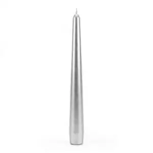 Nine-inch metallic silver taper candle for lunar rituals full moon ceremonies psychic intuition and Moon goddess devotion altar work