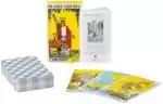 DRIDWAI2TA_Z_2 Rider-Waite Tarot deck with guidebook and cards fanned out showing colorful illustrated scenes including the yellow boxed edition.