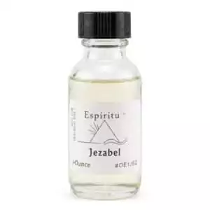 Espiritu Jezabel ritual aroma oil 1oz labeled glass bottle — feminine power and influence formula for projecting commanding magnetic authority and drawing generosity.