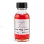 OE1KEEAT_Z_1a 1 oz bottle of Espiritu Keep Away Trouble ritual oil for protecting thresholds, repelling problematic people, and maintaining home protection.