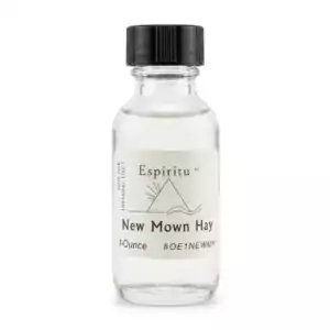 Espiritu New Mown Hay ritual aroma oil 1oz labeled glass bottle — fresh-start and new beginnings formula for opening opportunities and drawing business energy.