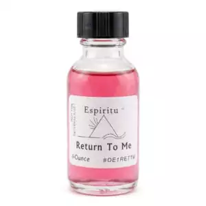 1 oz bottle of Espiritu Return To Me ritual aroma oil for reconciliation and bringing a lost love back in hoodoo working.