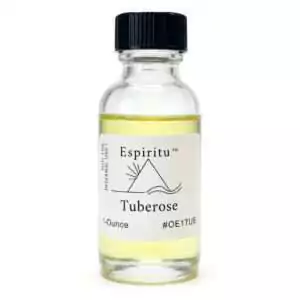 Espiritu Tuberose ritual aroma oil 1oz bottle with floral label — sensuality and attraction ritual oil for love-drawing spellwork.