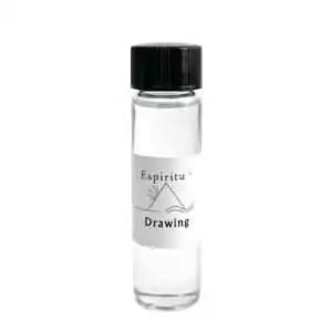 Small 2 dram glass vial of Espiritu Drawing ritual oil with label, a versatile hoodoo attraction formula for pulling in people, money, and luck.