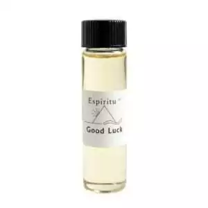 Small 2 dram glass vial of Espiritu Good Luck ritual oil with label, a classic fortune-drawing condition oil for attracting lucky energy.