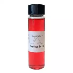 Espiritu Perfect Mate ritual oil 2-dram vial — small soulmate-drawing condition oil bottle for hoodoo ideal-partner attraction spellwork.