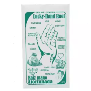 Lucky Hand Root (Raíz Mano Afortunada) — dried salep root curio with distinctive finger-like projections used in hoodoo and folk magic for luck, success, and fortune drawing.