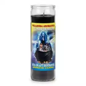 Hex Craft Destroyer 7-day aromatic jar candle for breaking hexes reversing negative workings and protection