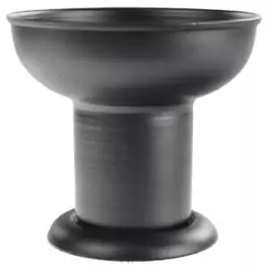 Sleek matte black pillar candle holder designed to fit Crystal Journey 3x6 and 7-inch pillar candles for stable safe ritual altar use