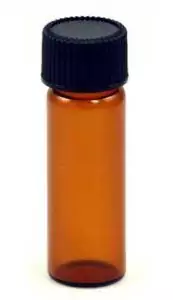 Amber glass 1 dram small round bottle with metal cap, tiny UV-protective glass vial perfect for travel altar oil kit ritual anointing oil blends on the go.