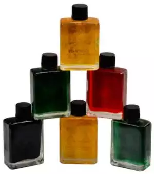 Wealthy Way Ritual Oil 4 Dram — small bottle of money attraction and financial luck anointing oil for wealth-drawing rituals, bingo luck, and lottery spells.