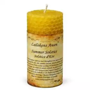 4 inch Summer Solstice Litha altar candle by Lailokens Awen for midsummer solar ceremony