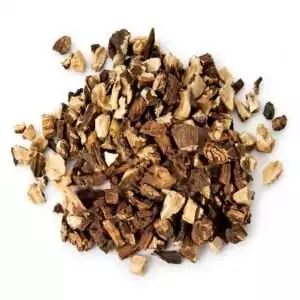 A 1-ounce packet of dried dandelion root (Taraxacum officinale) herb for ritual magic, divination, wish-making, and folk-magic spiritual use.
