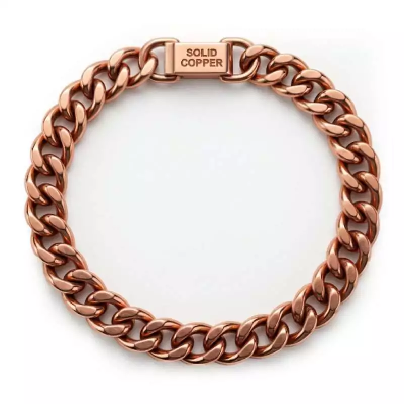 Solid Copper Link Bracelet — Heavy Chain Healing | Tarot Fellow