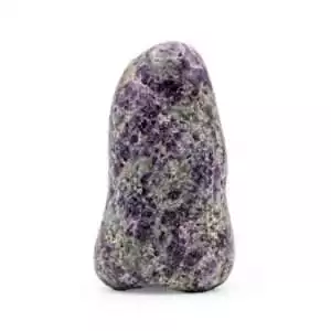 Medium 0.5-1 lb lepidolite free shape polished specimen showing lilac grey mica sparkle — substantial anxiety relief crystal.