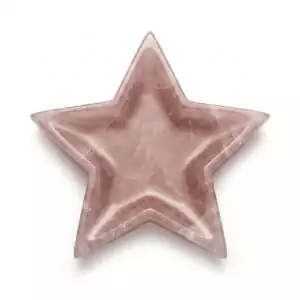4-inch Pink Calcite star-shaped altar offering plate — a soft pink, five-pointed ritual dish for crystal charging, herb offerings, and heart-centered love work