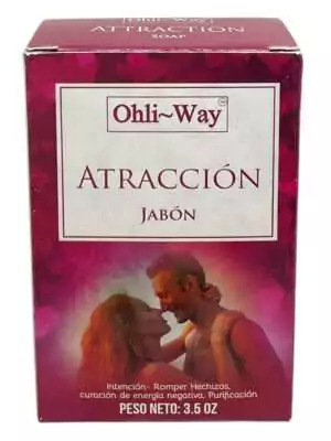 Ohli-Way Attraction soap close-up showing golden bar texture — prosperity and love-drawing ritual cleansing soap in folk magic tradition.