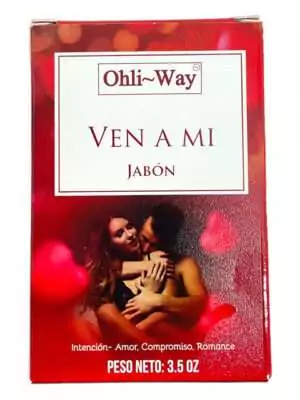 Ohli-Way Come to Me soap close-up showing pink bar texture — love attraction ritual cleansing soap for romance and commitment work.