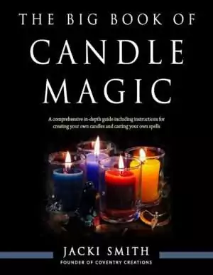 Big Book of Candle Magic book cover with colorful ritual candles against a dark background — Jacki Smith Weiser Books edition.