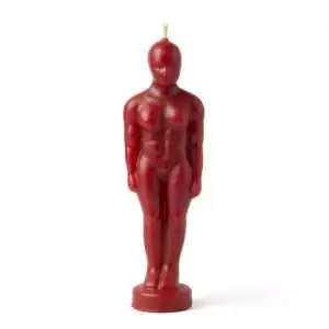 Red man figure candle 6 and 3/4 inch tall for passion power and love-drawing ritual spell work