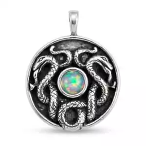 Nathair Celtic serpent amulet pendant featuring the sacred snake symbol of transformation and wisdom