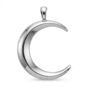 Silver crescent moon pendant Wiccan attraction amulet for love and money drawing magic worn as a daily talisman