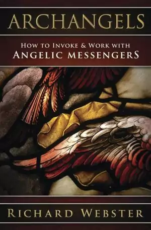 Archangels by Richard Webster book cover featuring a stained glass-style angelic wing design — Llewellyn Worldwide invoking angelic messengers guide.