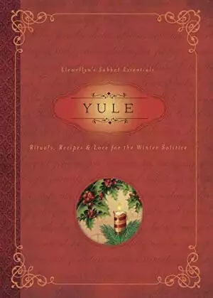 Decorative book cover of Yule by Susan Pesznecker from the Llewellyn Sabbat Essentials series featuring winter solstice pagan celebration rituals and crafts
