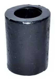 Short cylindrical black cast iron chime candle holder with a 1.25-inch hollow cup center for holding standard ritual chime candles.