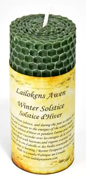 4 and 1/4 inch Winter Solstice Yule altar candle by Lailokens Awen for celebrating the return of light