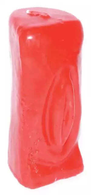 Red female gender figure candle 6 and 1/2 inch tall for passionate love drawing and personal power rituals