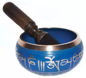 Five inch hand-hammered metal singing bowl in assorted colors for sound healing chakra meditation and ritual space clearing