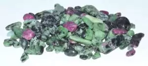 One pound ruby zoisite anyolite tumbled chips 5-7mm in red and green stone for jewelry making crystal grids and craft bulk lot