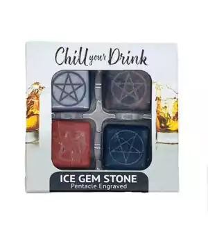 Set of 4 pentagram shaped ice gemstone crystal pieces for Wiccan altar decor and elemental ritual grid