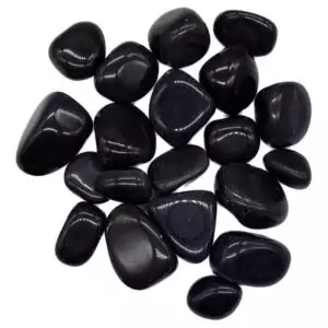 One-pound collection of smooth deep blue goldstone tumbled glass stones with copper star glitter for third eye activation ambition positive thinking and cosmic practice