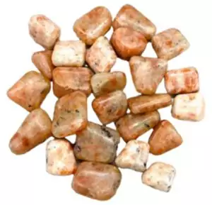 One-pound collection of smooth sparkling sunstone tumbled feldspar stones in warm orange-gold for joy solar plexus activation and personal power work