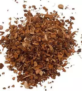 Cramp bark cut 1 oz sample bag — wild-crafted Viburnum opulus dried cut bark for herbal tincture sampling and apothecary use.