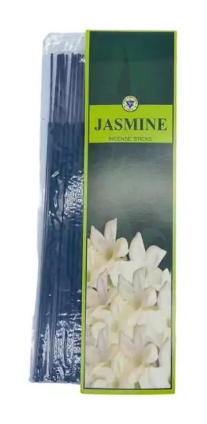 Pure Vibrations jasmine incense sticks 20 pack — sweet floral moon fragrance for love rituals, new moon ceremonies, and romance attraction sacred space.