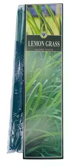 Pack of 20 lemongrass incense sticks by Pure Vibrations for cleansing and clarity ritual use