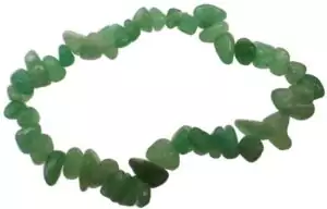 Green aventurine chip bracelet with natural sparkling light green gemstone chips on elastic string, heart chakra luck and prosperity crystal chip bracelet for daily wear.