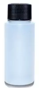 Small 1 oz plastic bottle with lid — compact apothecary supply for decanting ritual oils, custom formula storage, and herbal preparation containers.