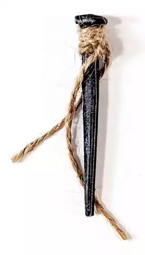 Iron voodoo ritual nail for hoodoo protection warding and threshold boundary work in conjure and folk magic tradition