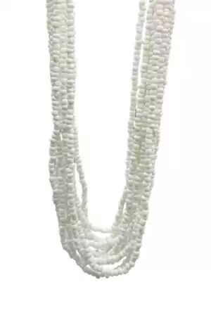 Set of 12 Obatala Santeria beaded eleke necklaces in traditional all-white Orisha purity colors