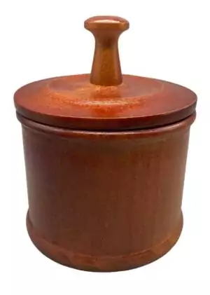 4 inch wooden bowl for Orula hand initiation — compact Santería ceremonial vessel for IFA divination and Mano de Orula ritual use.