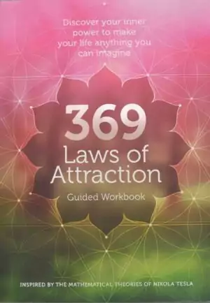 369 Laws of Attraction manifestation journal book cover featuring numerology and abundance themes