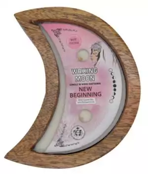 Waxing moon new beginning ritual candle with 12 hour burn time for lunar intention setting