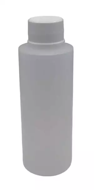 4 oz clear plastic bottle with cap for ritual oil herbal blend and floor wash storage, small apothecary supply for spellwork preparation
